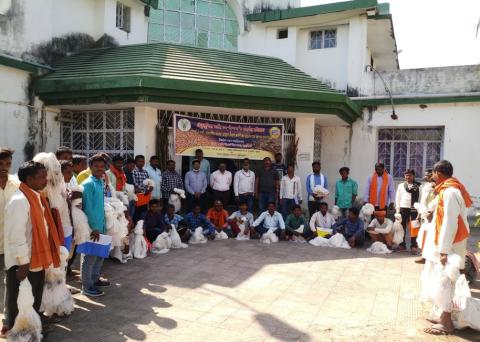 image of Scsp training on demonstration of leaf meal based farm-made aqua-feed preparation and on-farm feeding management image 5